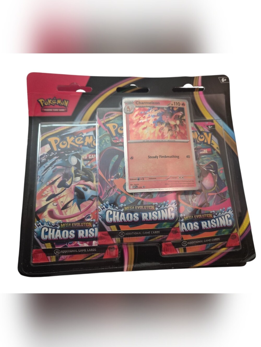Pokémon TCG Chaos Rising 3-Pack Blister with Promo Charmeleon